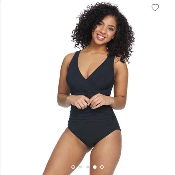 Contours Keepsake Solitaire V-Neck One Piece Swimsuit Sz 8/ 32C - Picture 3 of 16